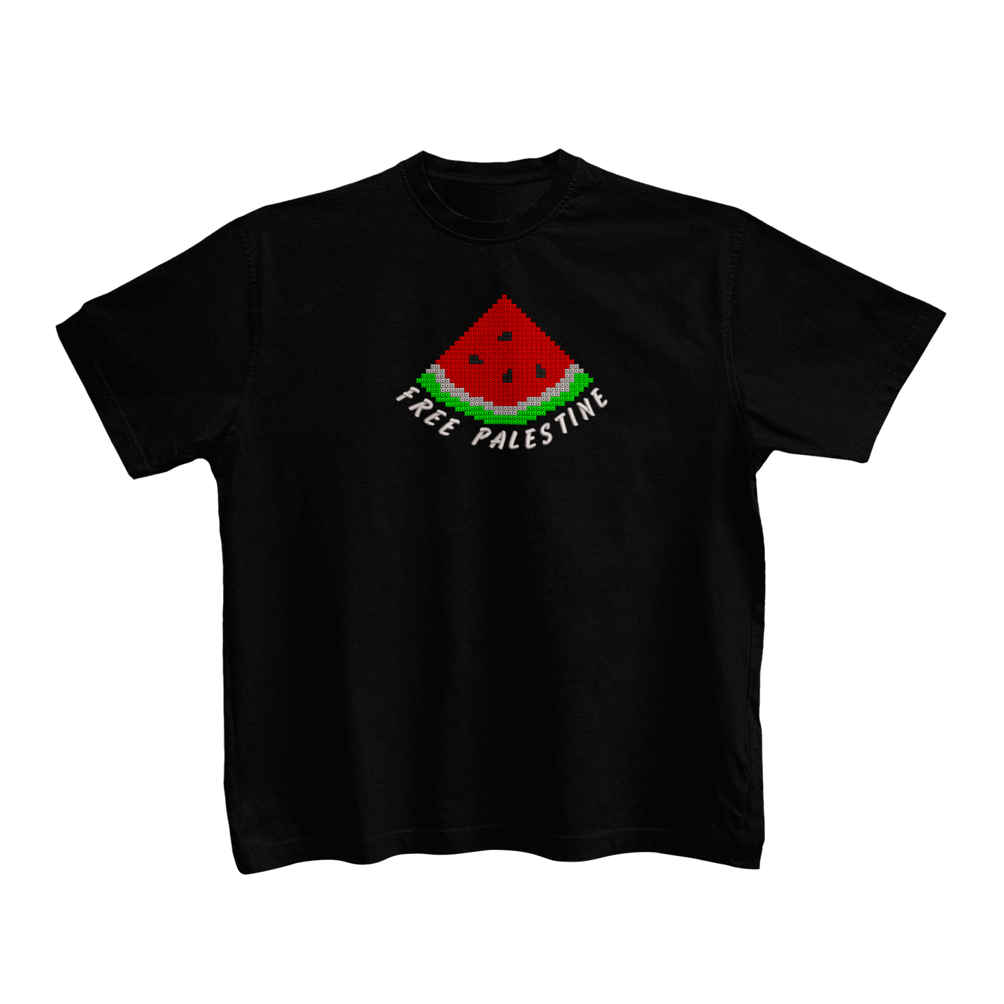 Watermilon - Free Palestine. tatreez - T-Shirt