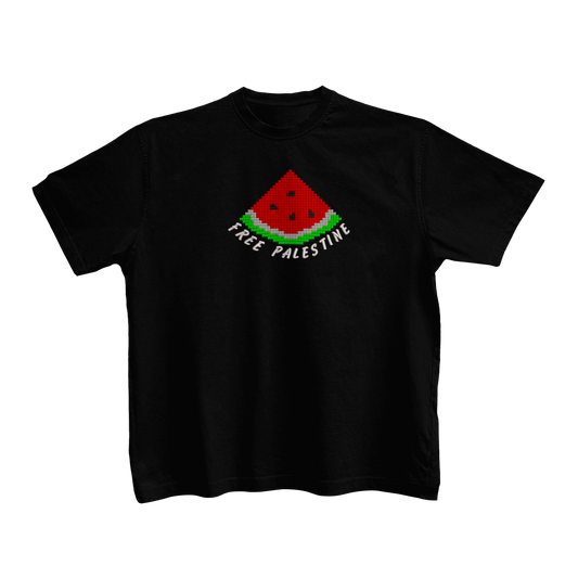 Watermilon - Free Palestine. tatreez - T-Shirt